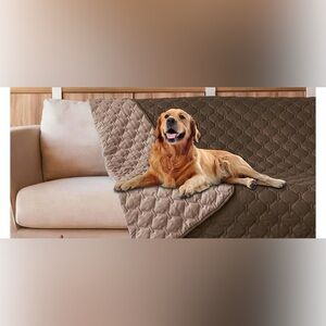 Couch Cover Protector Gogobunny Brown Tan 52x82 Double Sided Waterproof New